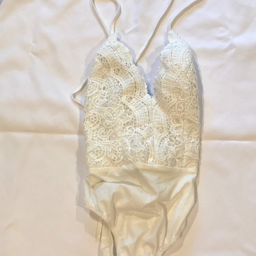 Crochet lace body suit